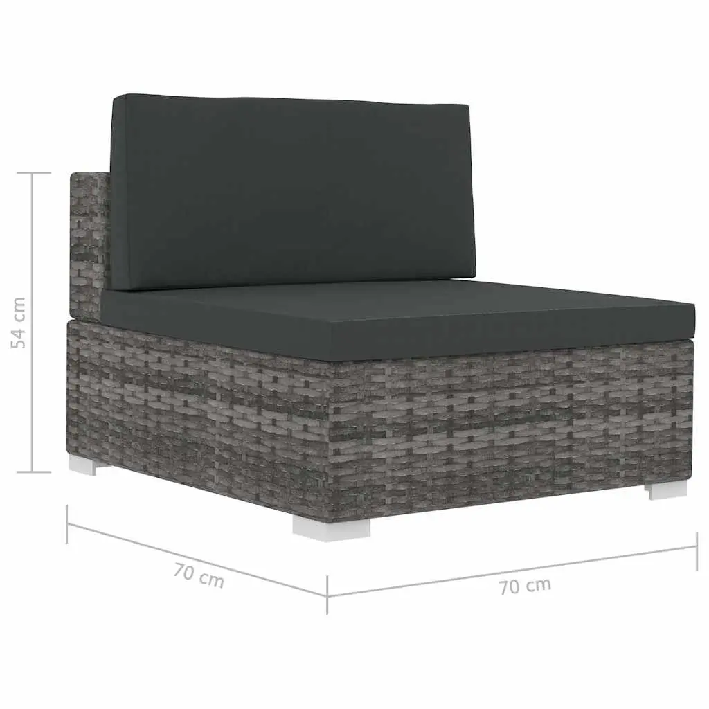 3-Piece Garden Sofa Set in Grey Poly Rattan