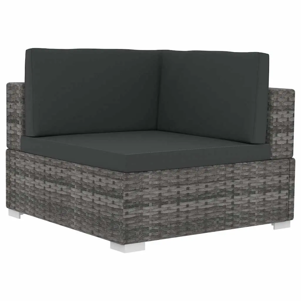 3-Piece Garden Sofa Set in Grey Poly Rattan
