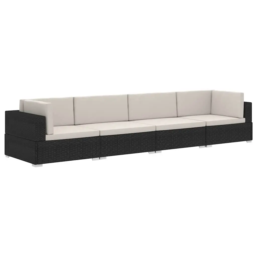 4-Piece Poly Rattan Sofa Set for Outdoor Spaces