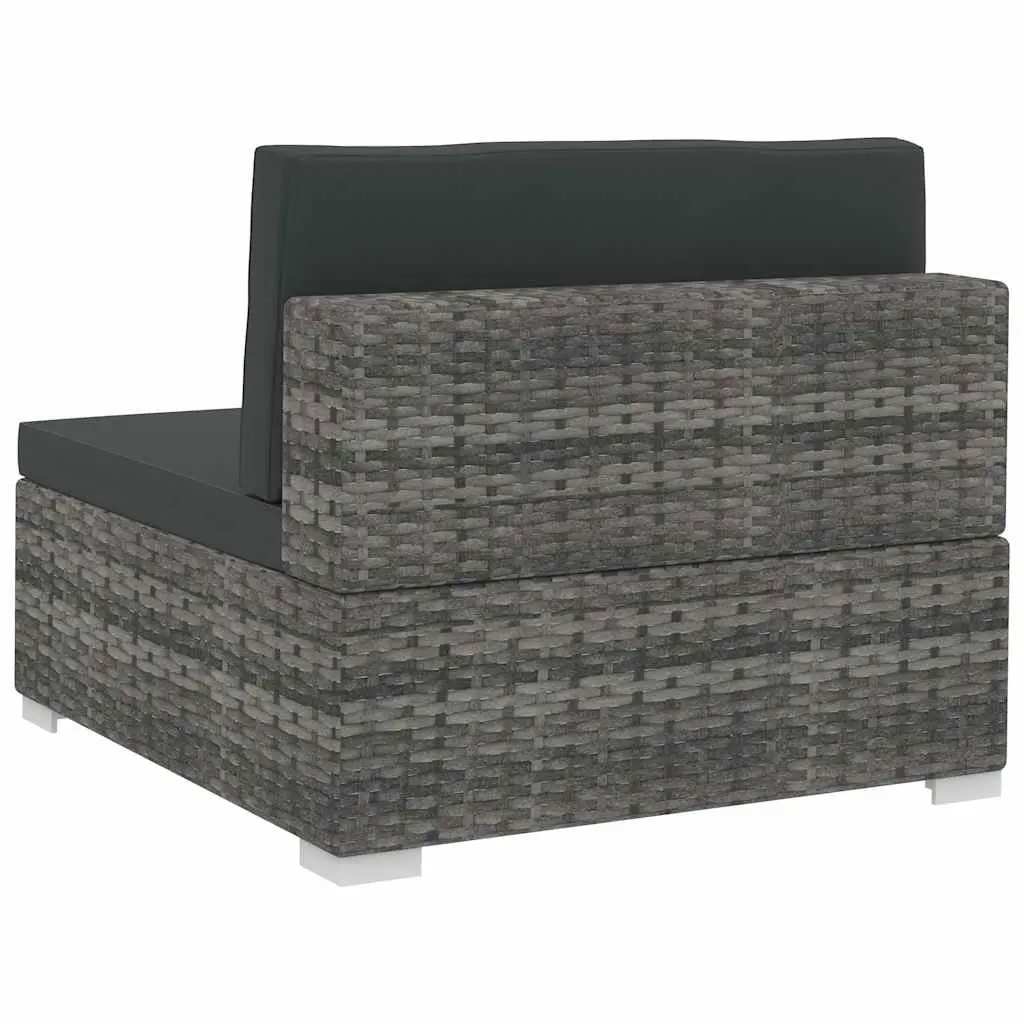 Grey 4-Piece Poly Rattan Garden Sofa Set