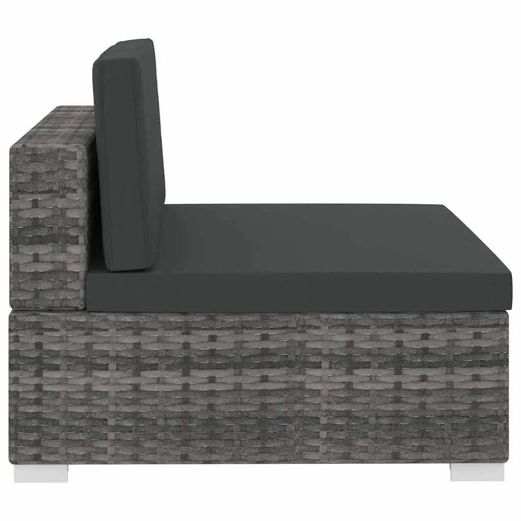 Grey 4-Piece Poly Rattan Garden Sofa Set