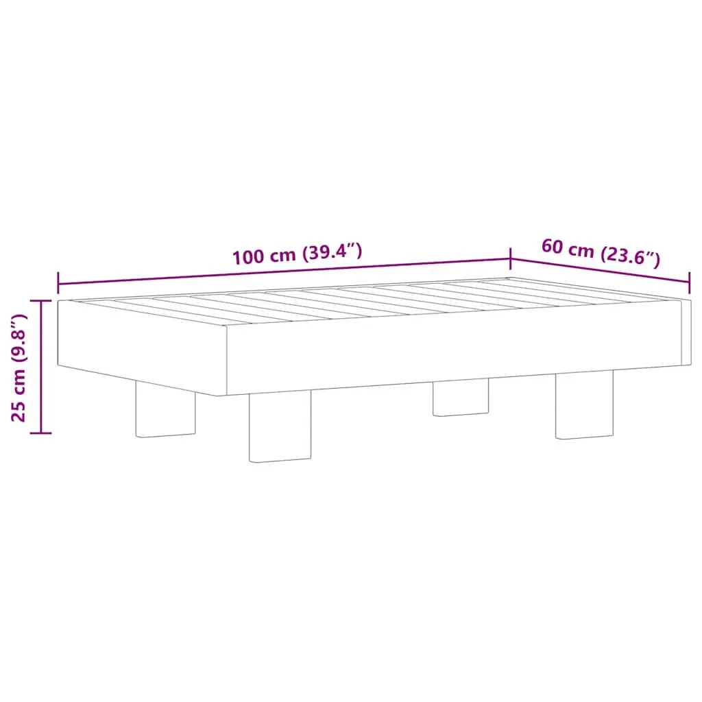 Solid Wood Coffee Table 100x60x25 cm Outdoor Indoor Living Room Furniture