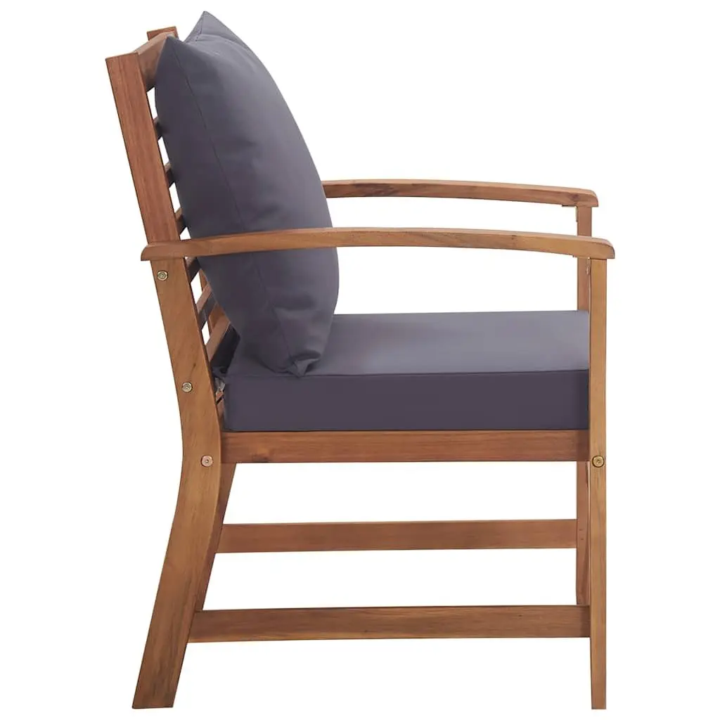 4 Piece Grey Outdoor Lounge Set with Cushions
