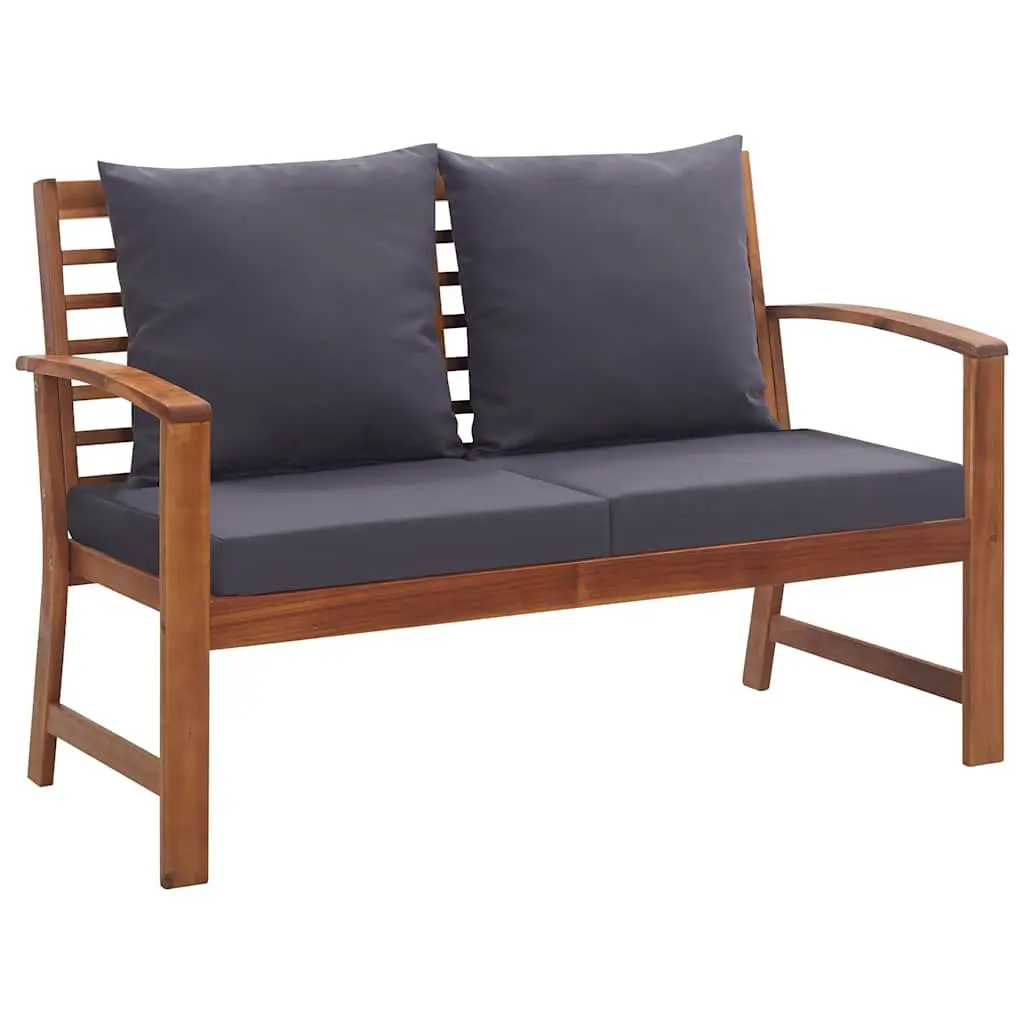 4 Piece Grey Outdoor Lounge Set with Cushions