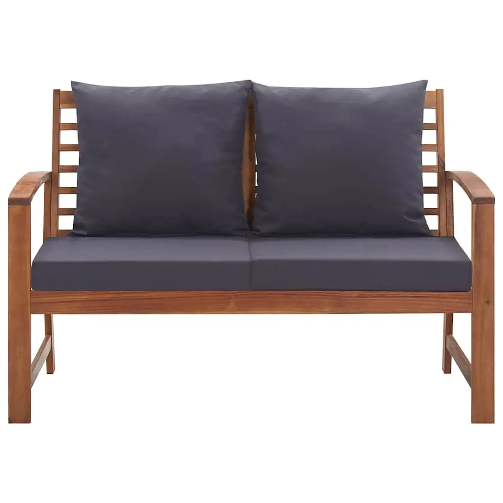 4 Piece Grey Outdoor Lounge Set with Cushions