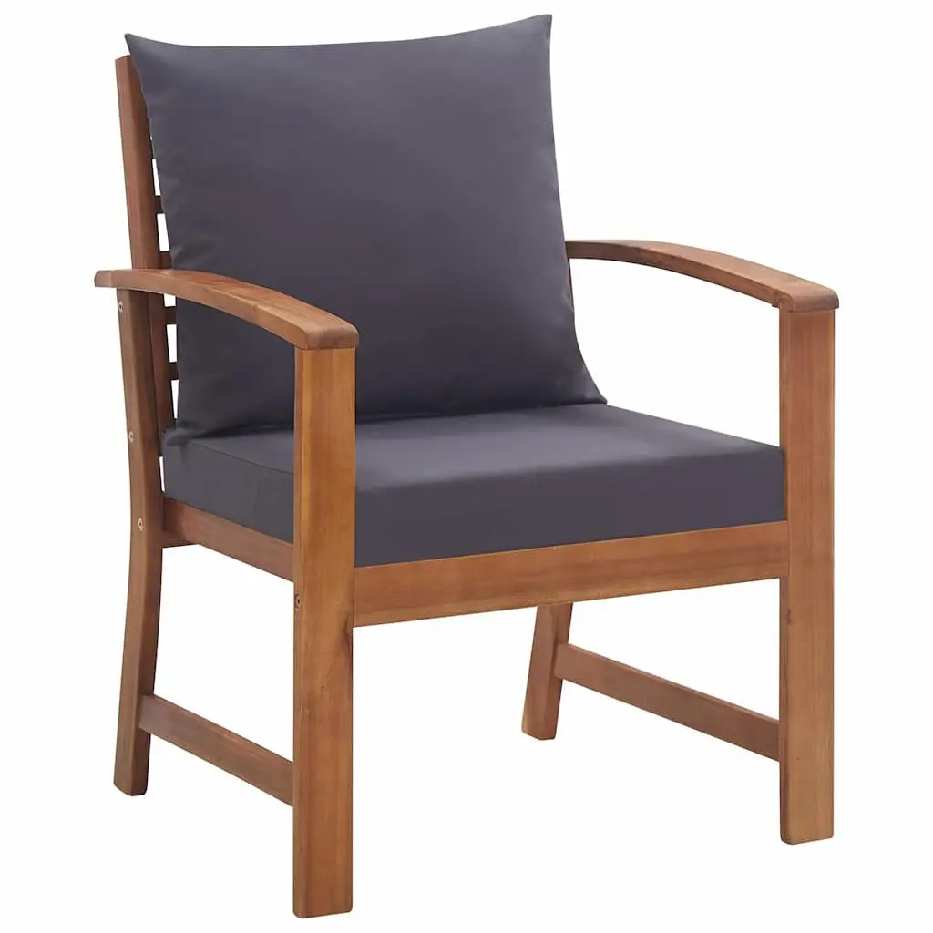 4 Piece Grey Outdoor Lounge Set with Cushions
