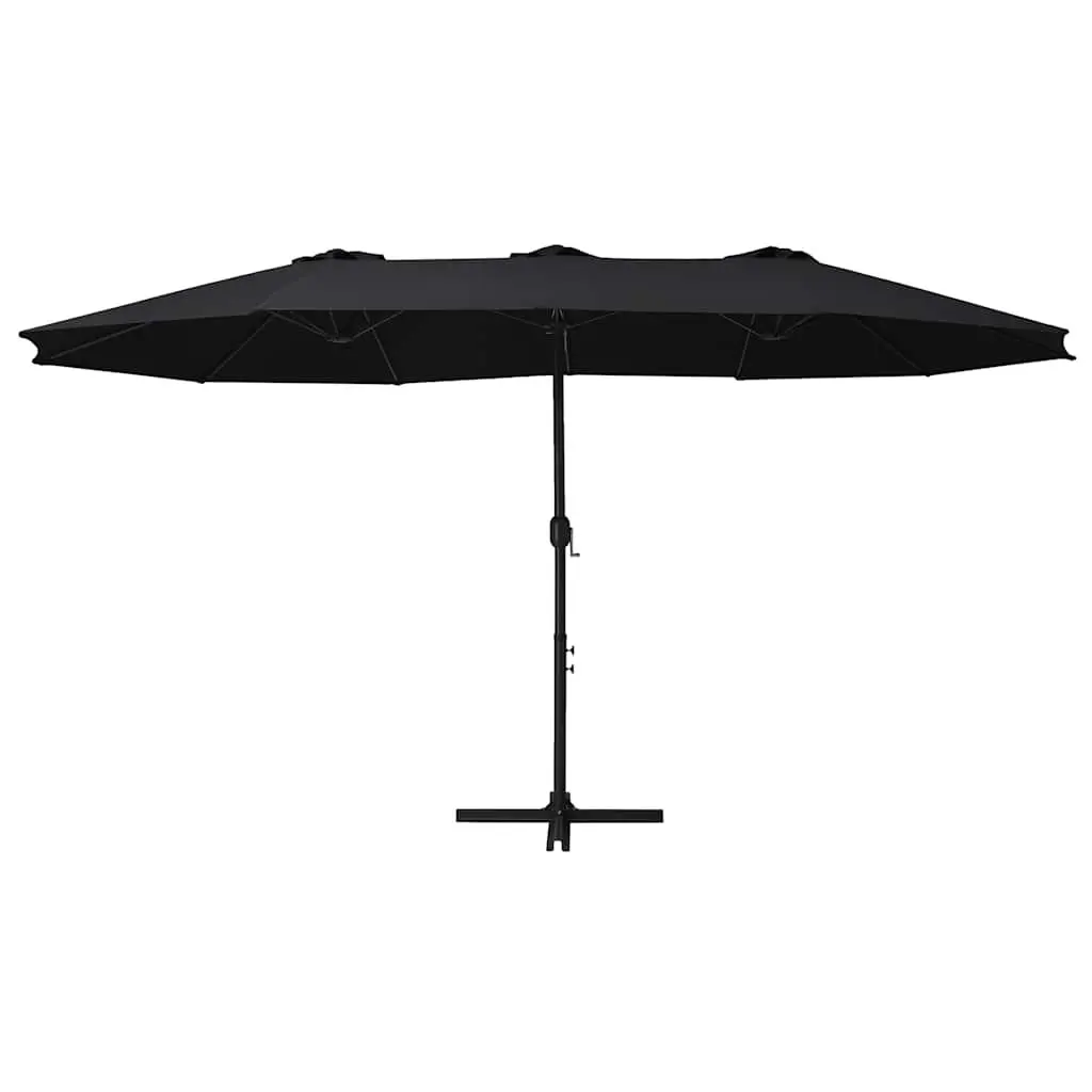 Double-Top Garden Parasol 460x270cm Black