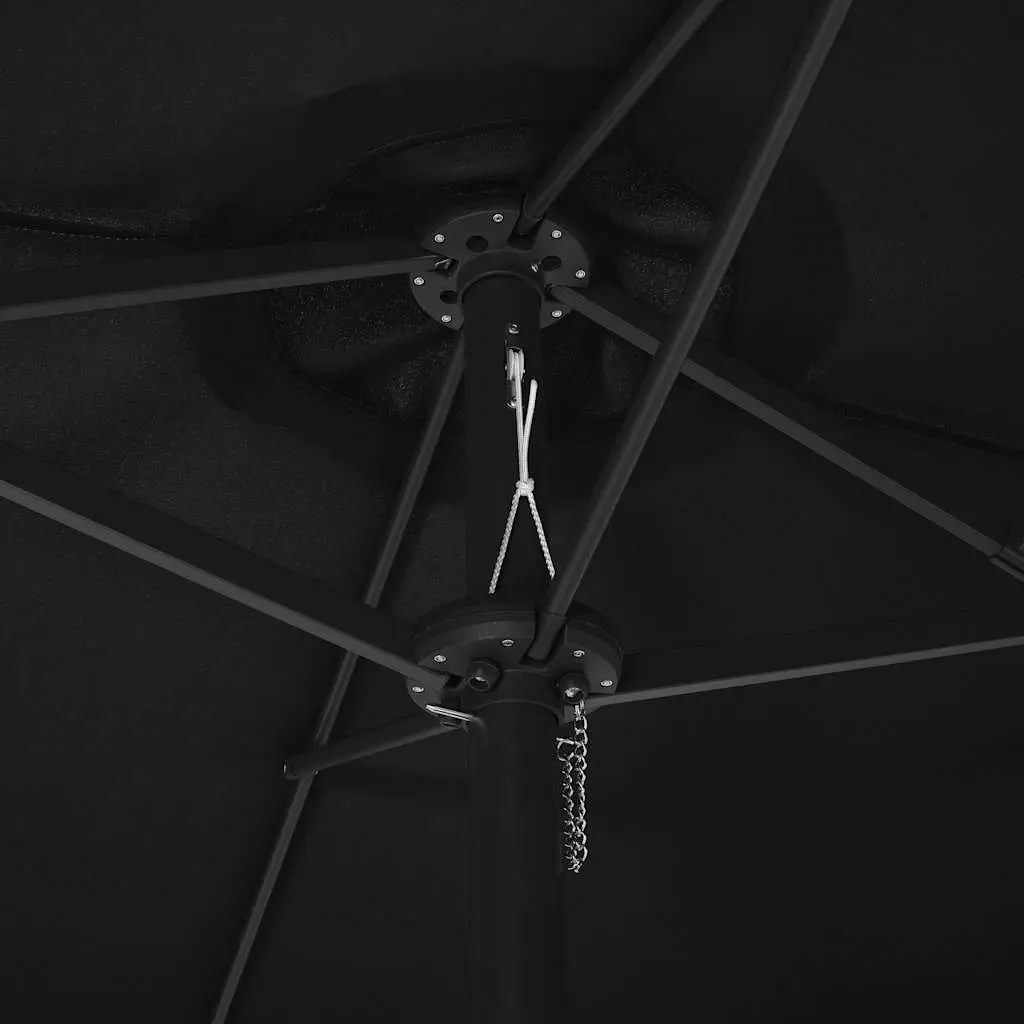Double-Top Garden Parasol 460x270cm Black