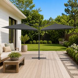 Sturdy Double Parasol Umbrella 250x250 cm for Outdoor Shade