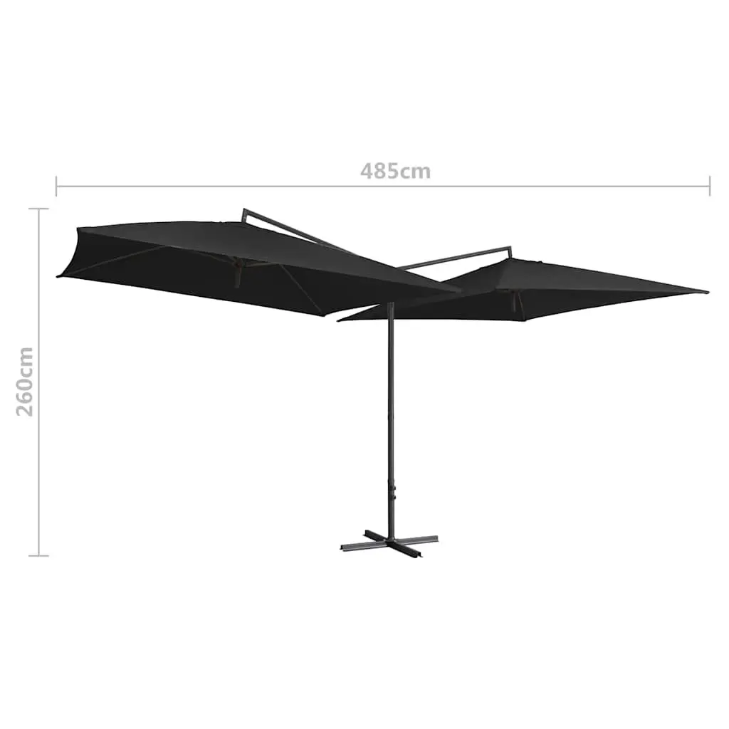 Double Parasol Umbrella 250x250 cm Black
