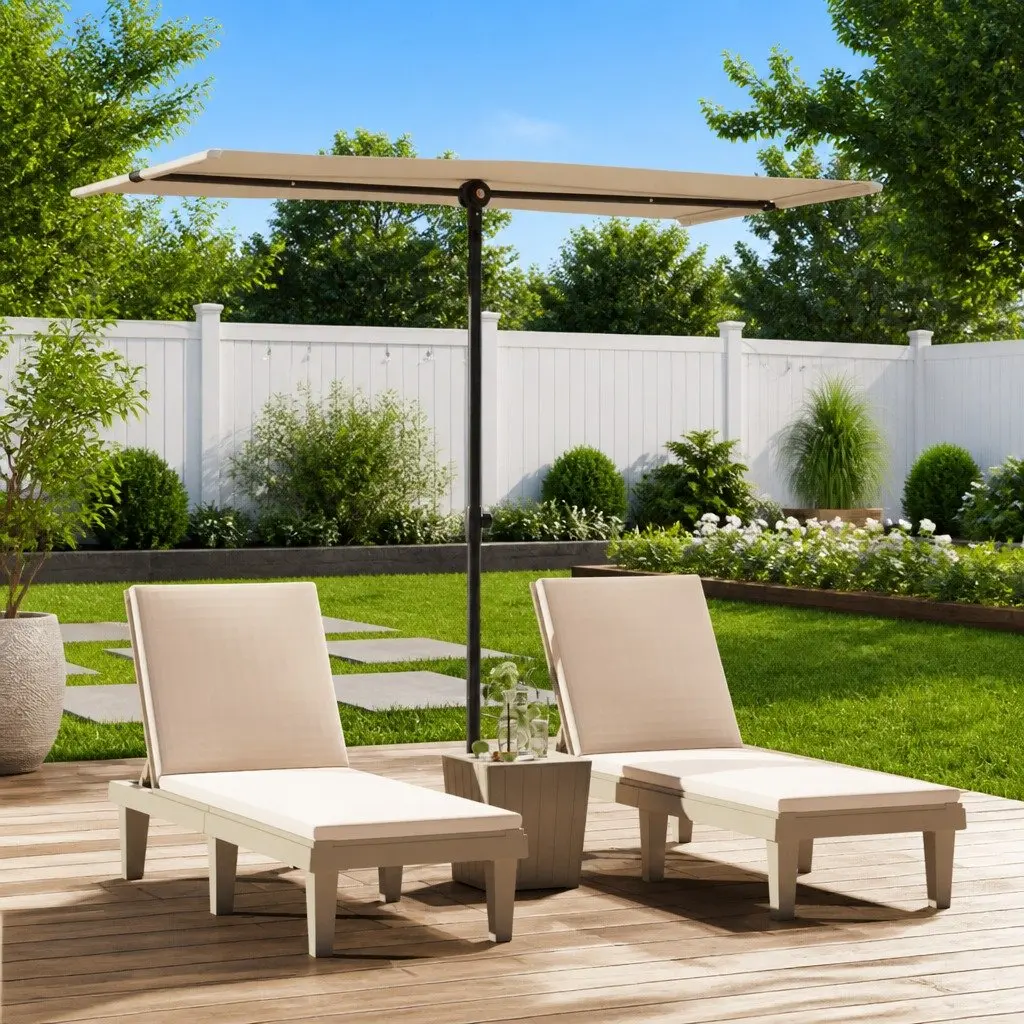 Rotating Cantilever Patio Umbrella 180x110cm