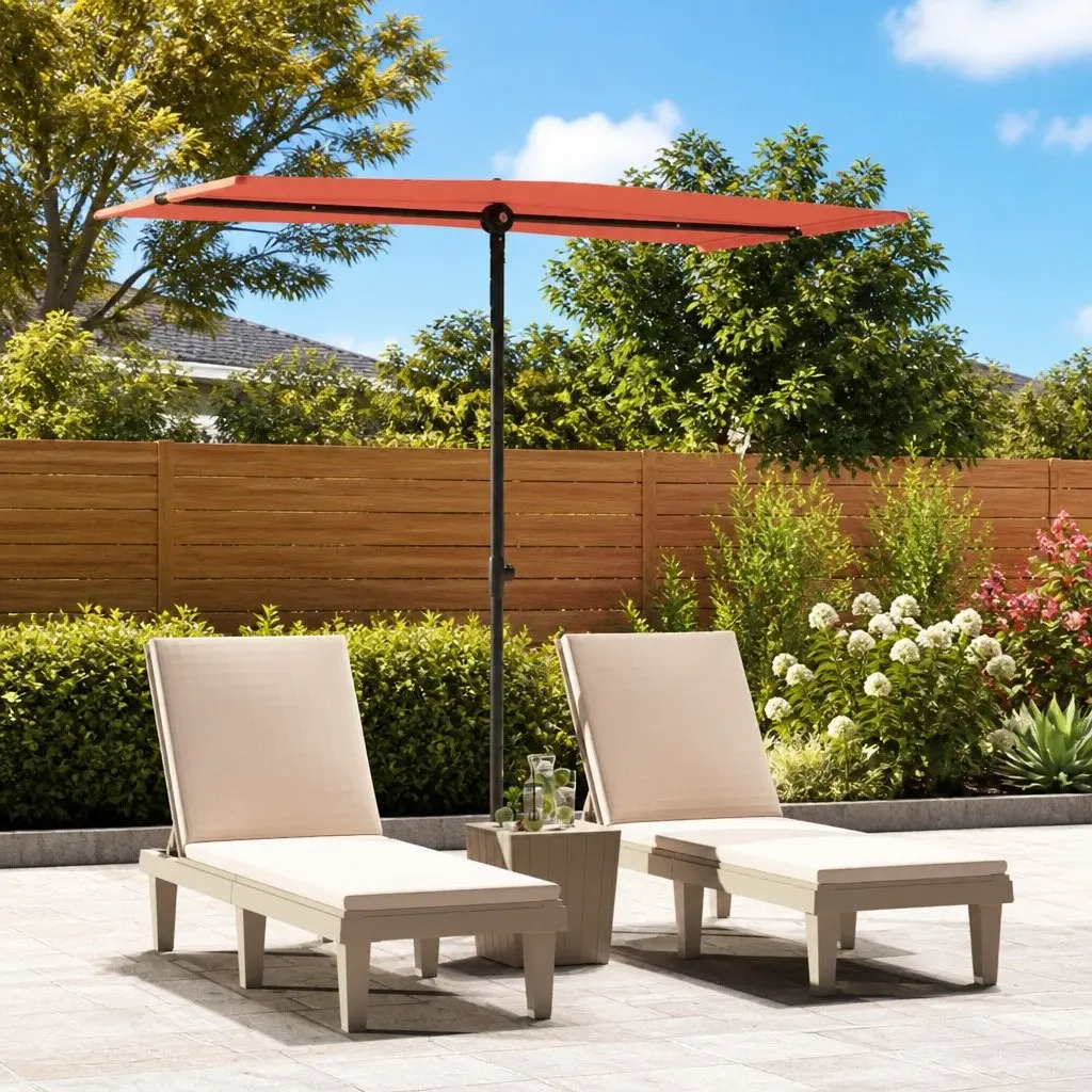 Garden Parasol Polyester 180x110cm Brown