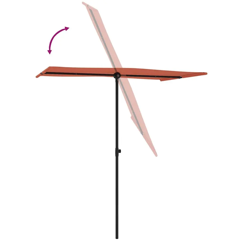 Garden Parasol Polyester 180x110cm Brown