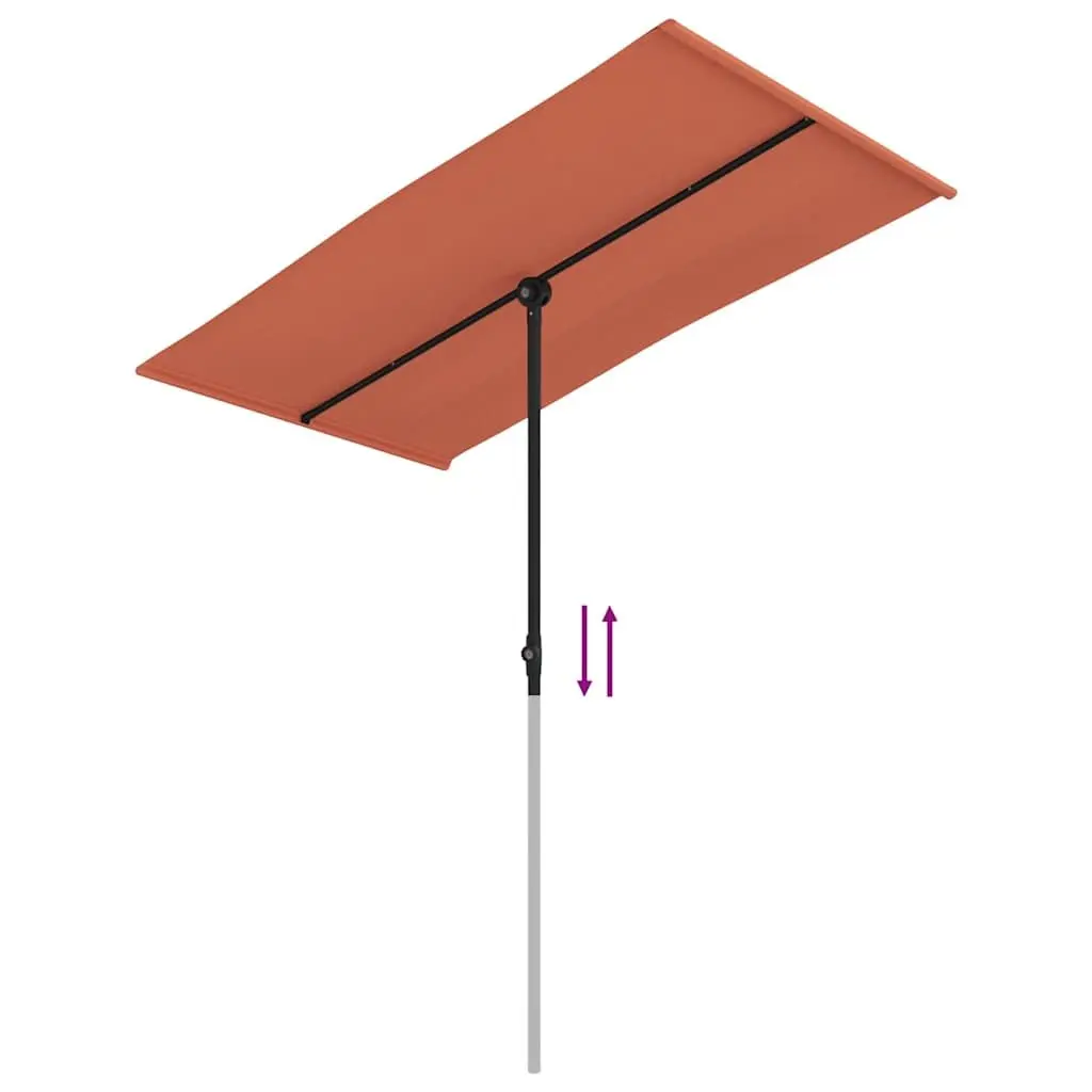Garden Parasol Polyester 180x110cm Brown