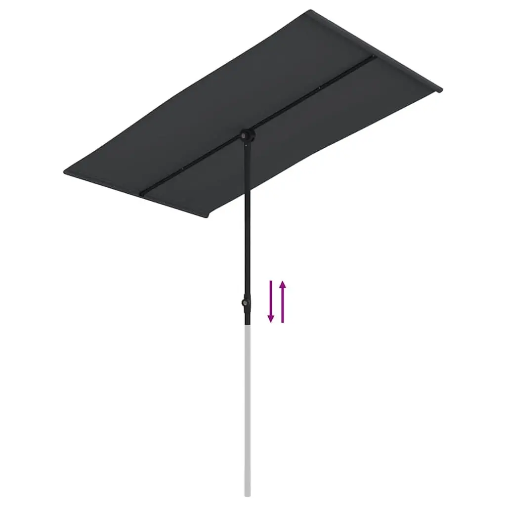Garden Parasol Outdoor Sunshade Umbrella 180x110cm Black