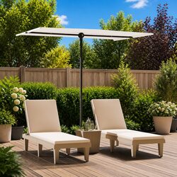 Durable Garden Parasol Umbrella 2x1.5m with Rotating Canopy