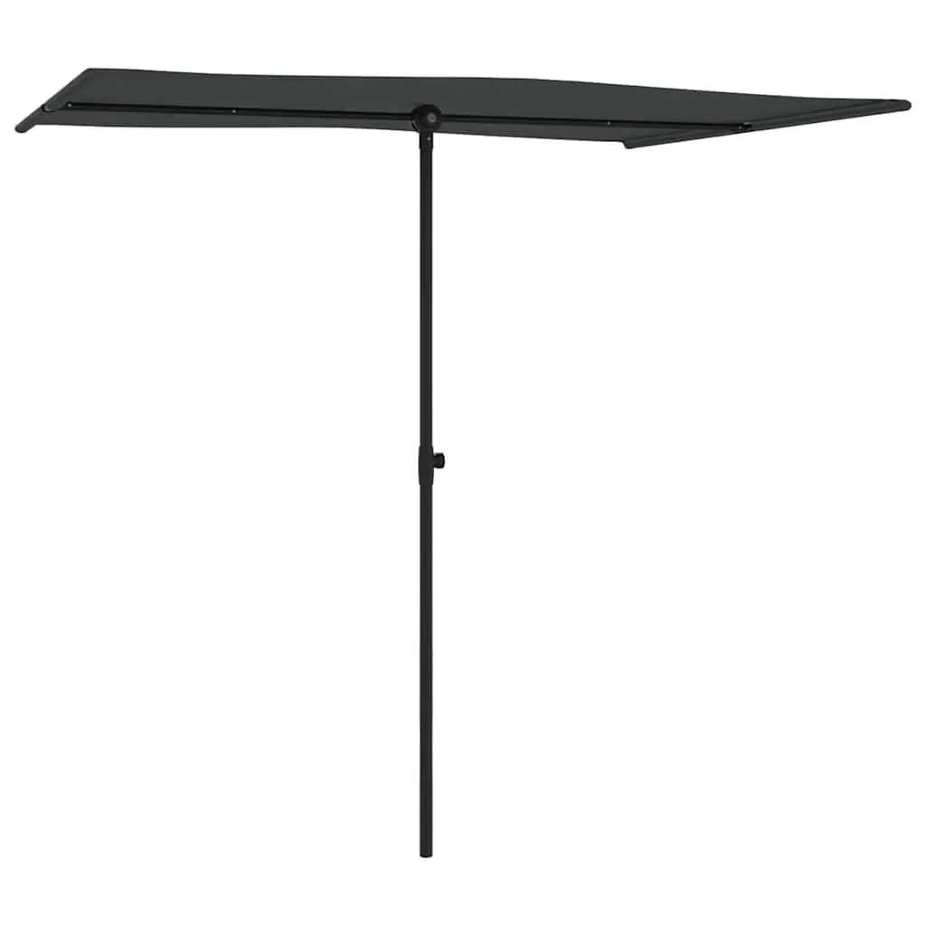 Garden Parasol Polyester 2x1.5m Anthracite Outdoor Umbrella Sun Shade Canopy