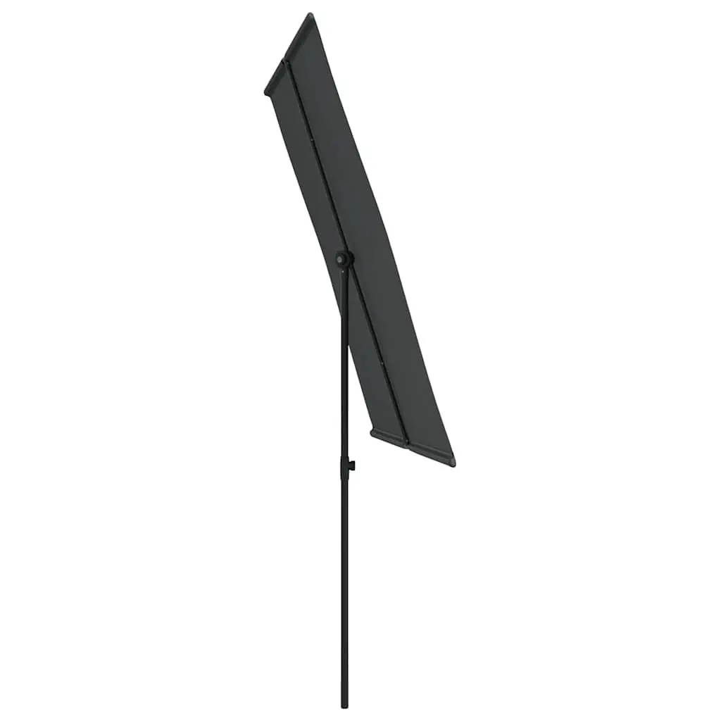 Garden Parasol Polyester 2x1.5m Anthracite Outdoor Umbrella Sun Shade Canopy