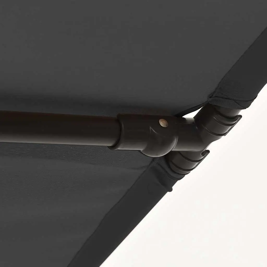 Garden Parasol Polyester 2x1.5m Anthracite Outdoor Umbrella Sun Shade Canopy