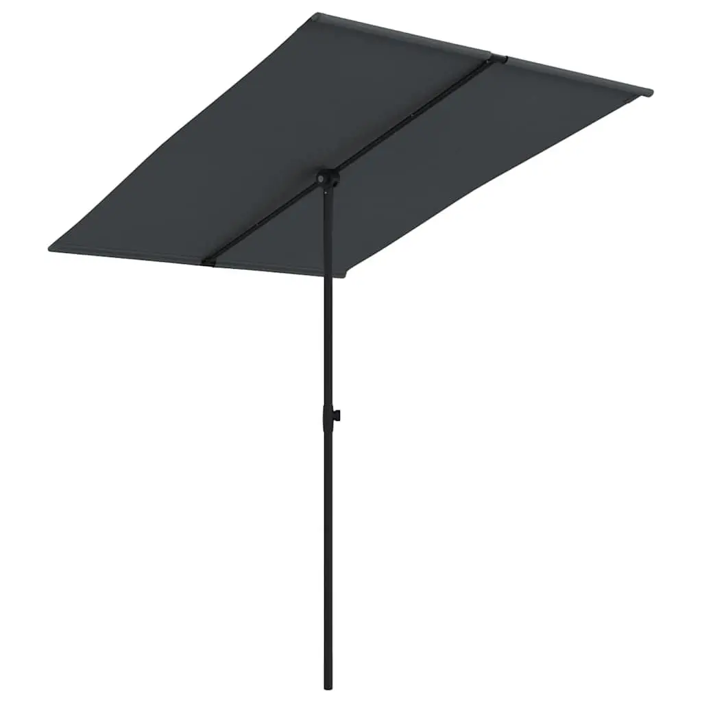 Garden Parasol Polyester 2x1.5m Black Rotatable
