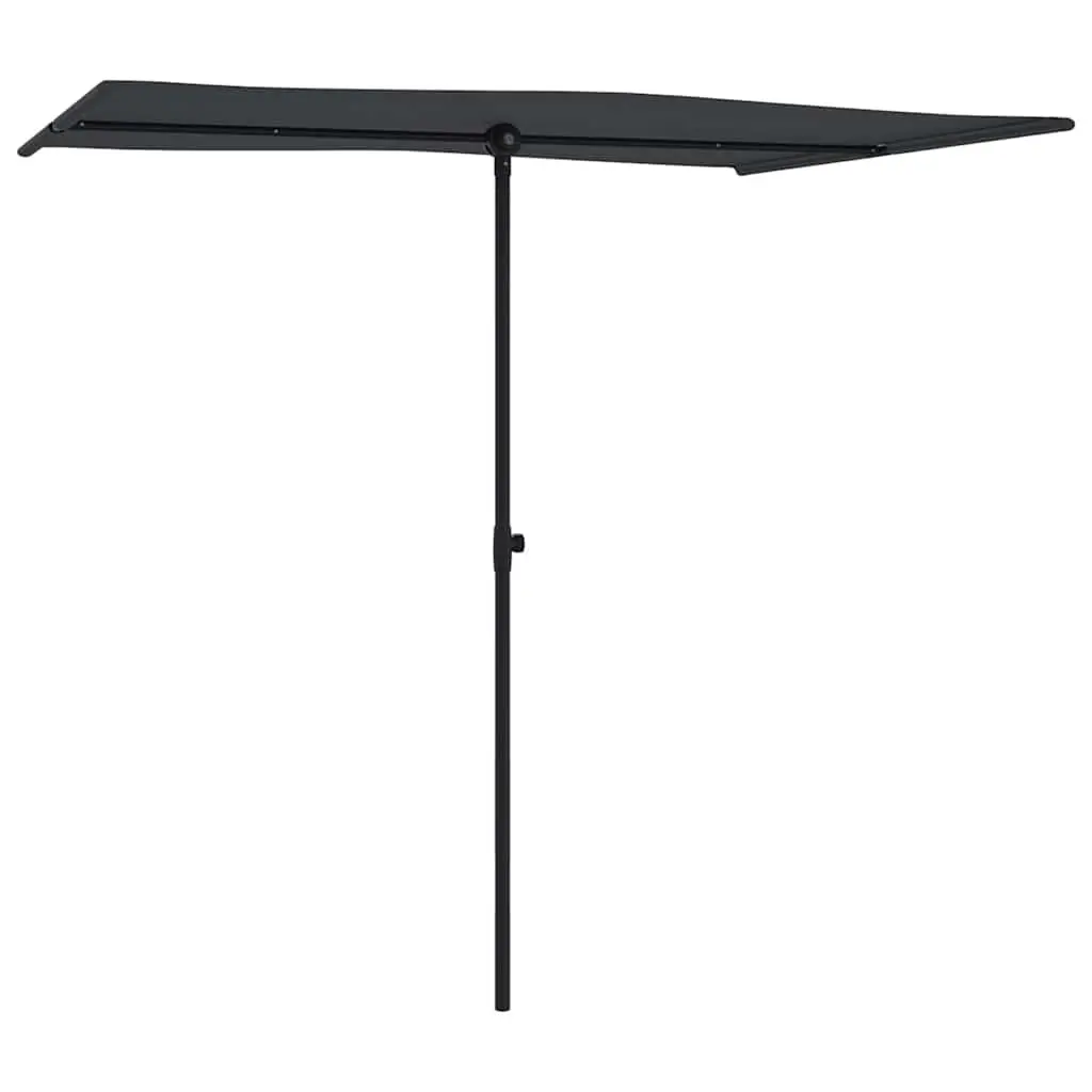 Garden Parasol Polyester 2x1.5m Black Rotatable