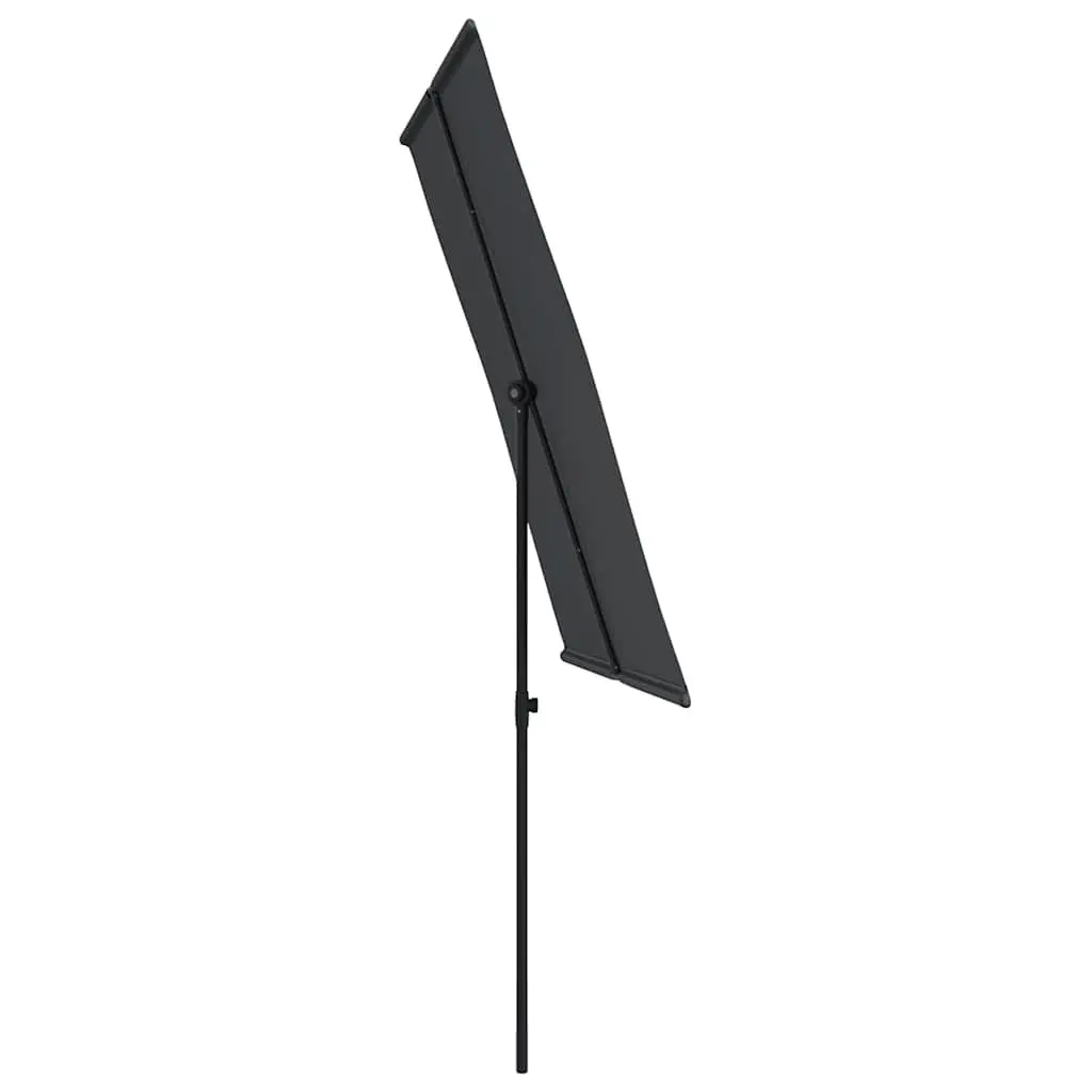 Garden Parasol Polyester 2x1.5m Black Rotatable
