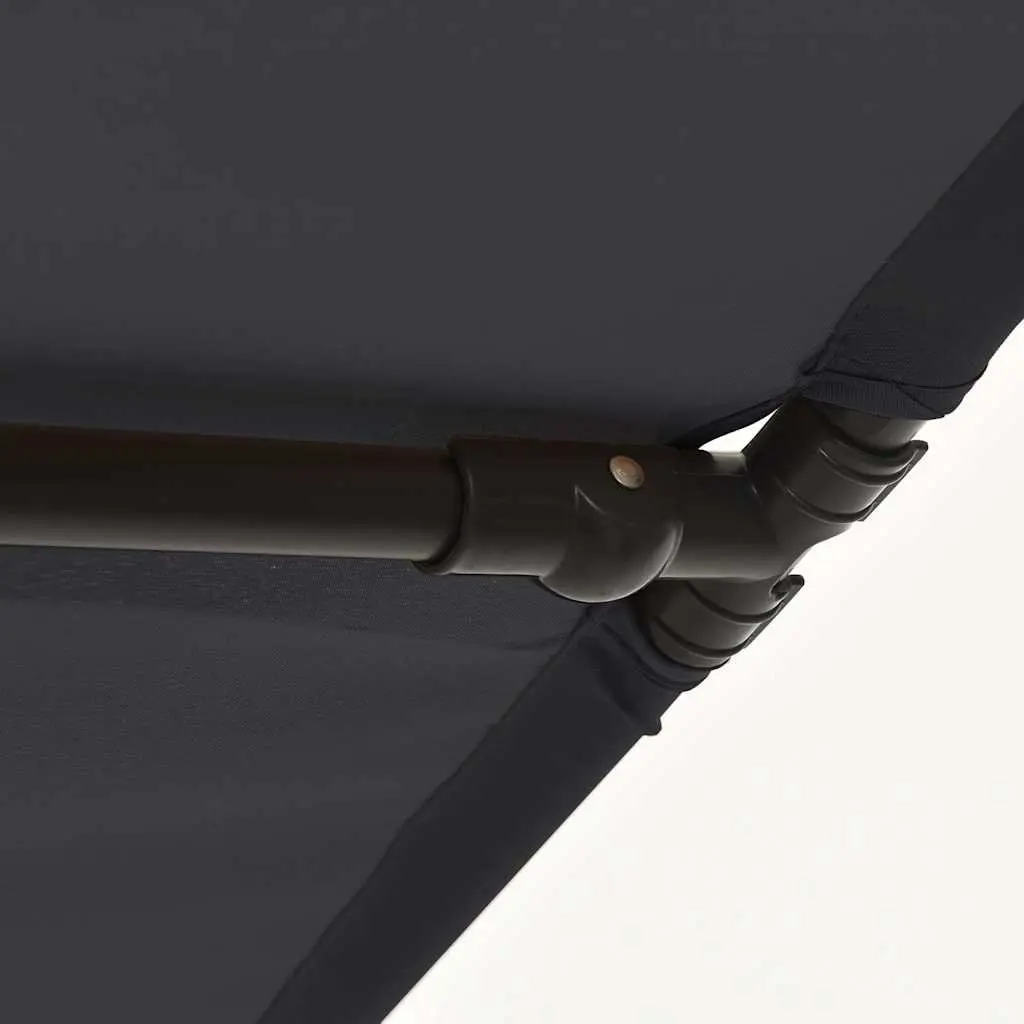 Garden Parasol Polyester 2x1.5m Black Rotatable