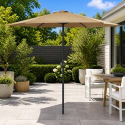 Sturdy Garden Parasol Umbrella 270x246cm Taupe Shade