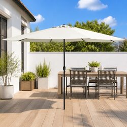390cm Garden Parasol Outdoor Umbrella - White Sun Shade