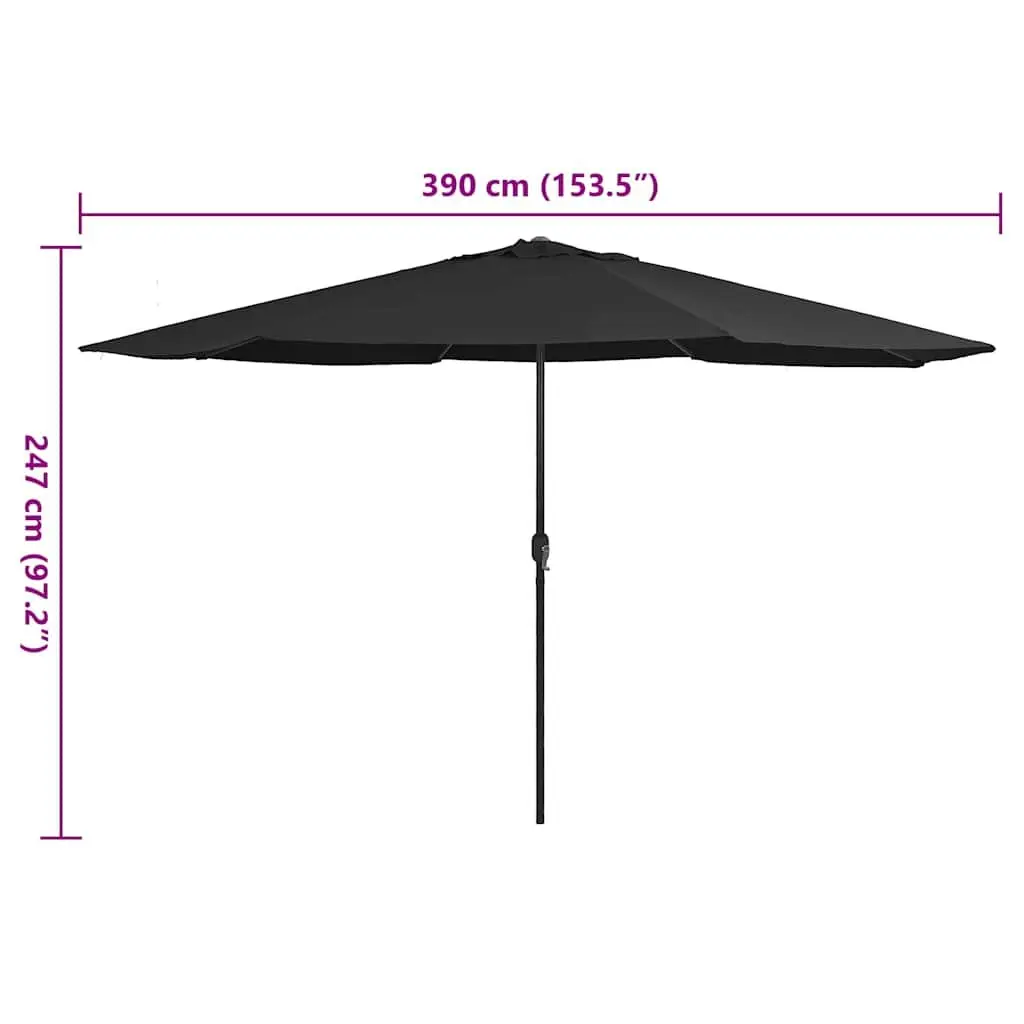 Garden Parasol Anti-fade Polyester 390cm Black