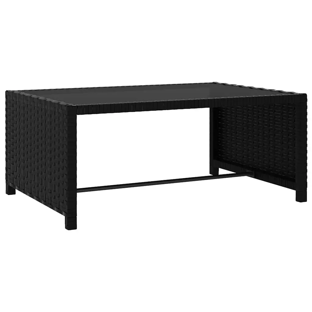 Reclining Garden Chairs Set Poly Rattan Black Outdoor Lounge with Table