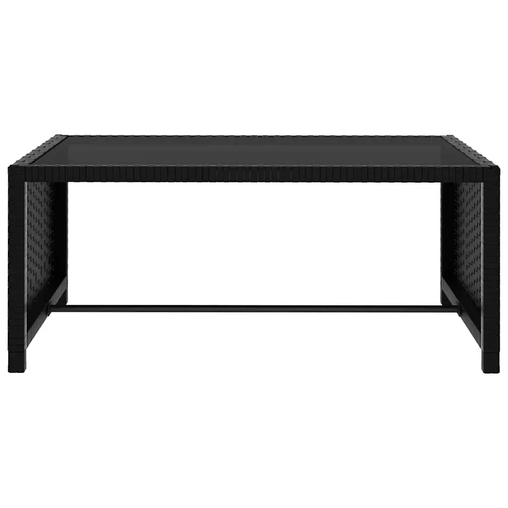 Reclining Garden Chairs Set Poly Rattan Black Outdoor Lounge with Table