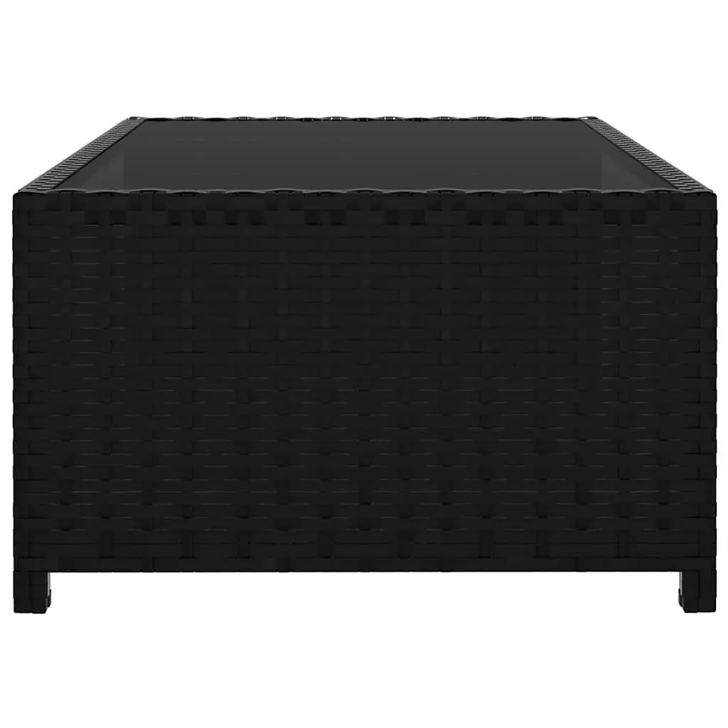 Reclining Garden Chairs Set Poly Rattan Black Outdoor Lounge with Table