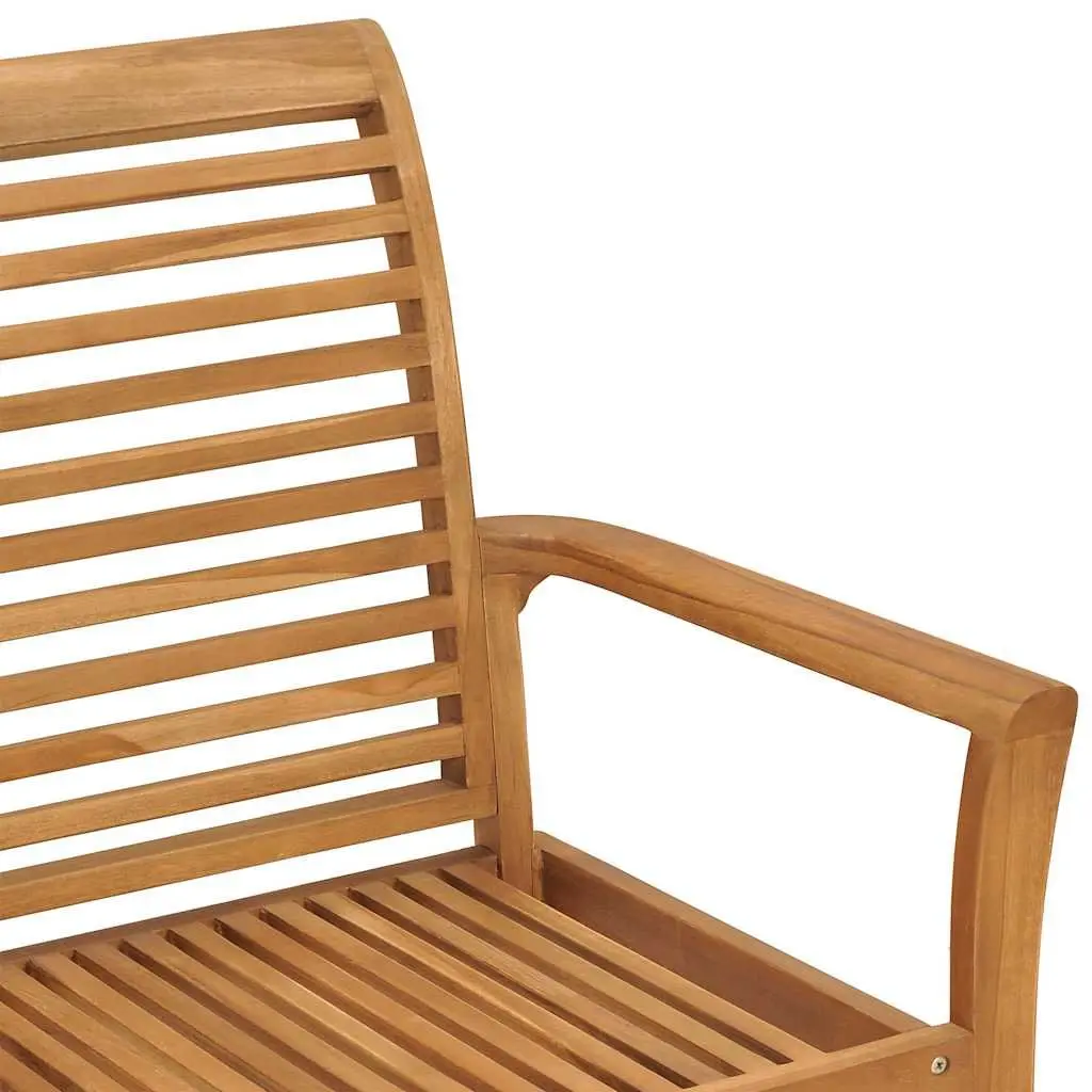 Teak Wood Outdoor Bench 112cm Brown Patio Furniture Weather Resistant Garden Seating