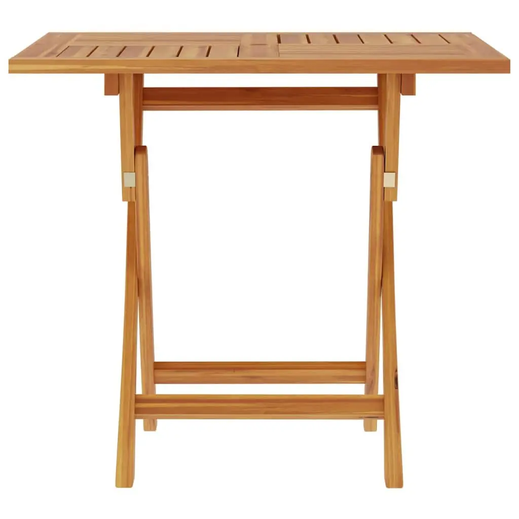 Brown Solid Teak Wood Folding Outdoor Dining Table 85x85x76 cm