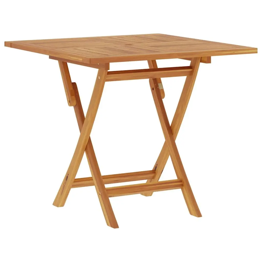 Brown Solid Teak Wood Folding Outdoor Dining Table 85x85x76 cm