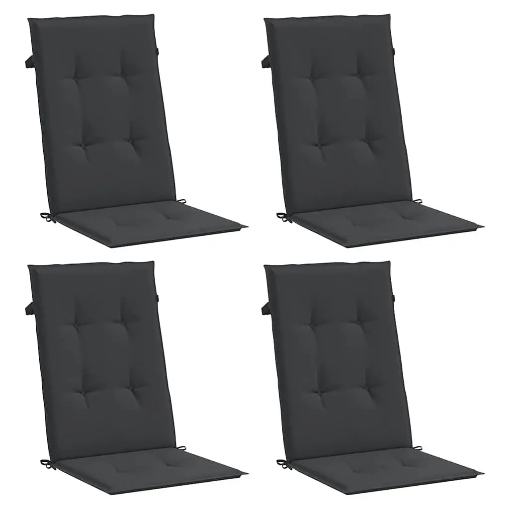 Highback Cushions 4 pcs Black 120x50x3 cm for Outdoor Chairs