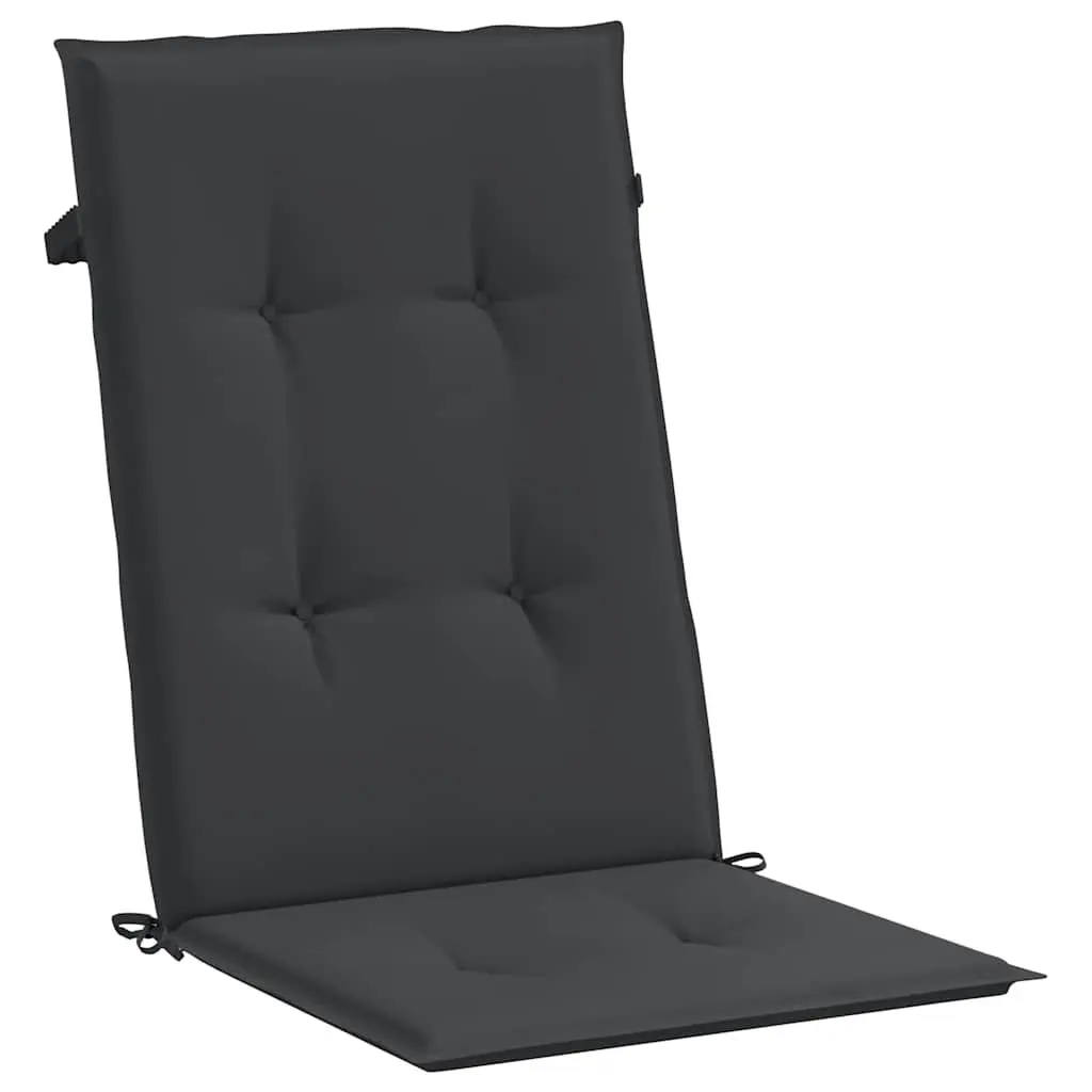 Highback Cushions 4 pcs Black 120x50x3 cm for Outdoor Chairs