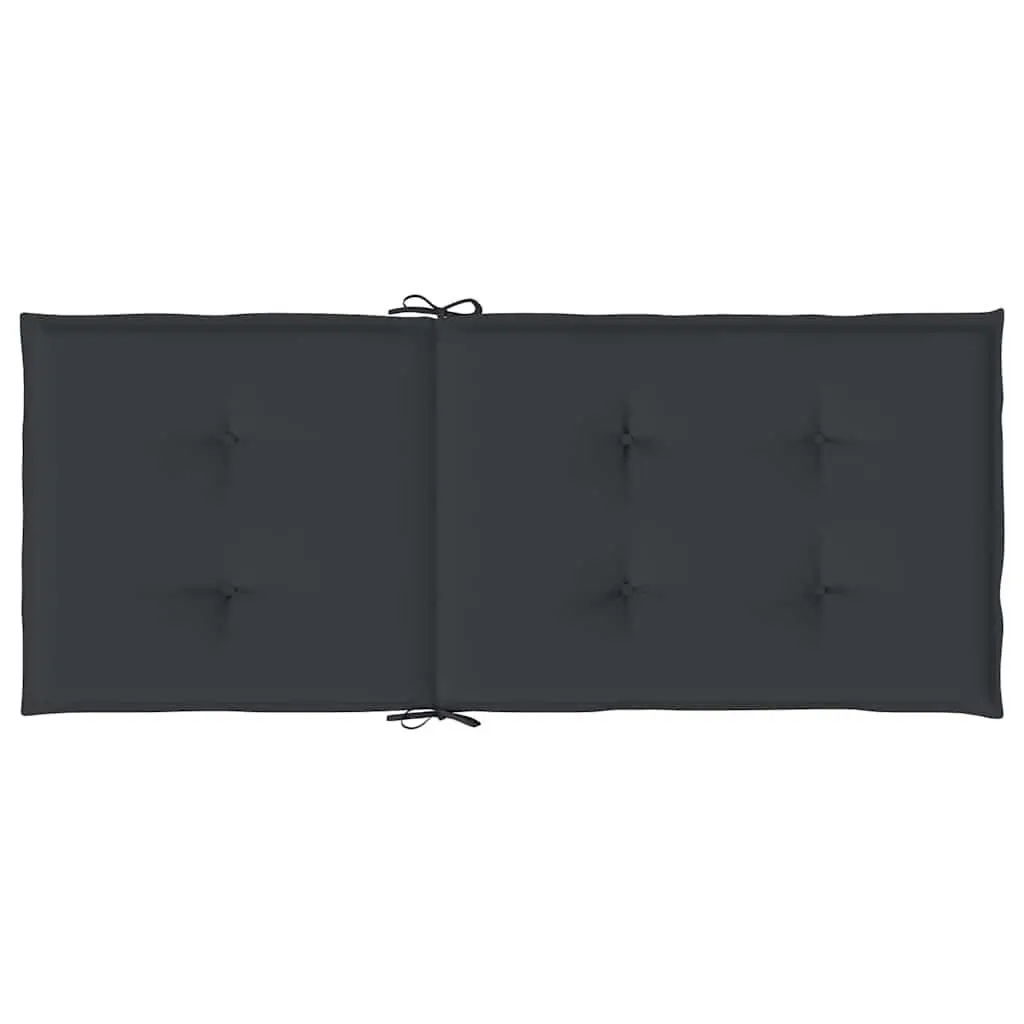 Highback Cushions 4 pcs Black 120x50x3 cm for Outdoor Chairs