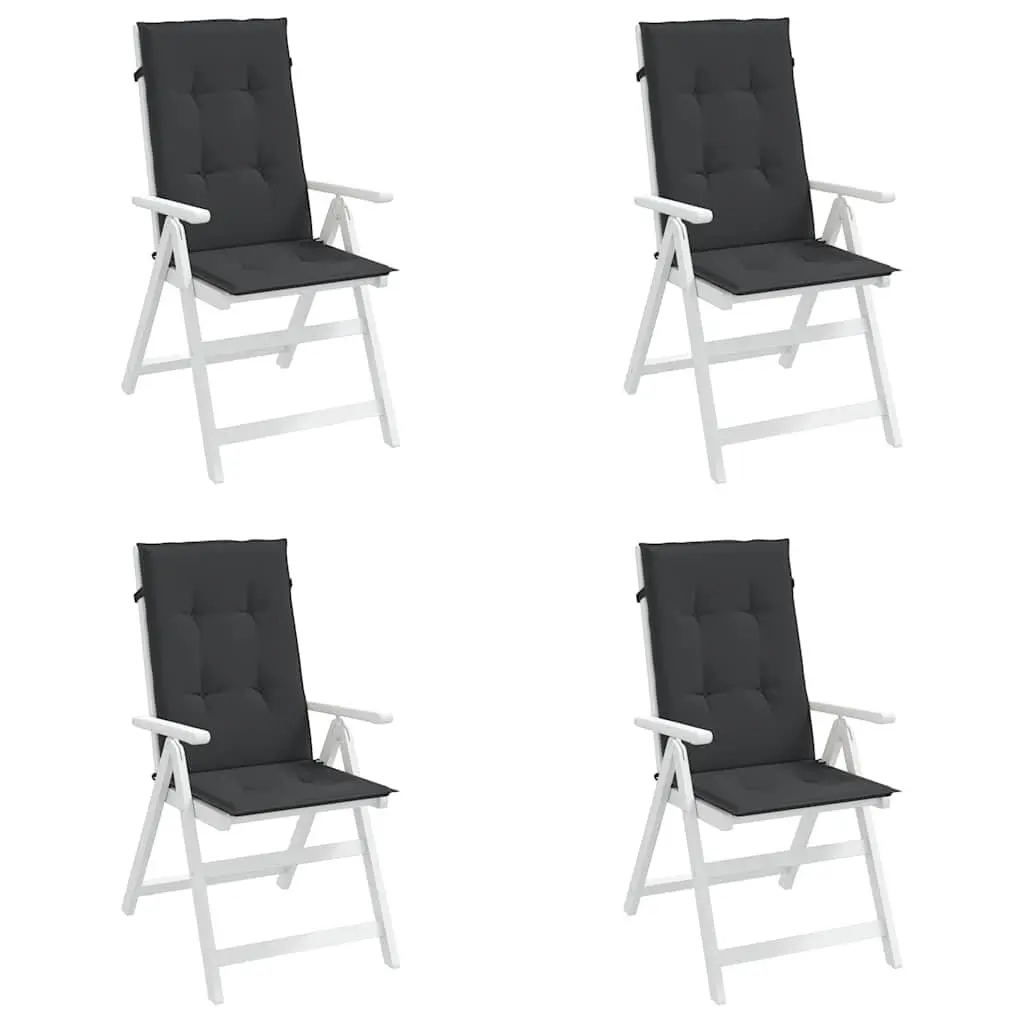 Highback Cushions 4 pcs Black 120x50x3 cm for Outdoor Chairs