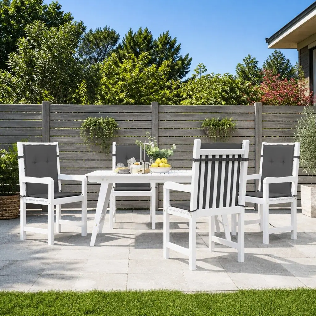 Garden Chair Cushions Oxford Fabric 100x50x3cm Anthracite Lowback Outdoor Patio Seat Pads