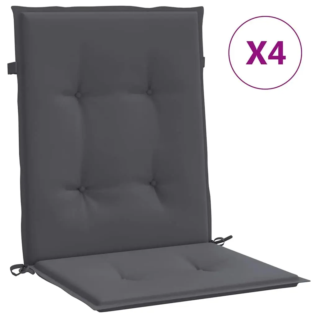 Garden Chair Cushions Oxford Fabric 100x50x3cm Anthracite Lowback Outdoor Patio Seat Pads