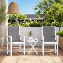 Premium Grey Oxford Fabric Cushions for Lowback Chairs