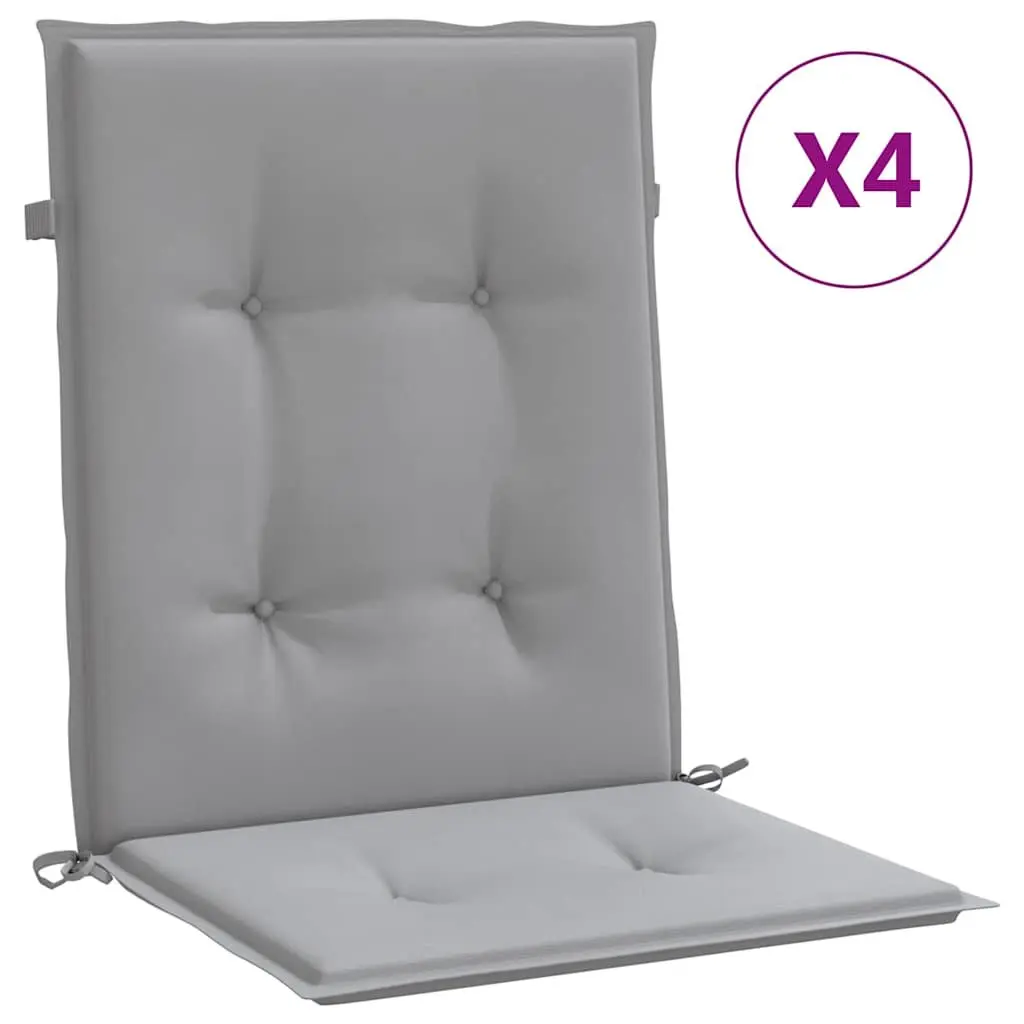 Lowback Chair Cushions Oxford Fabric 4 pcs Grey