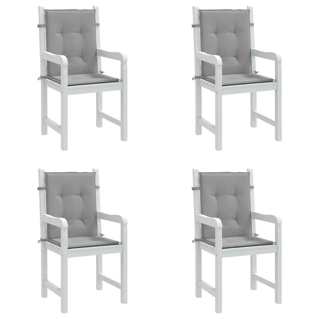 Lowback Chair Cushions Oxford Fabric 4 pcs Grey