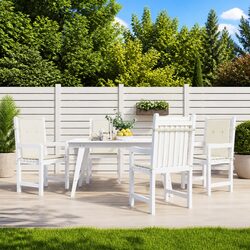 Cream Outdoor Lowback Chair Cushions Set of 4