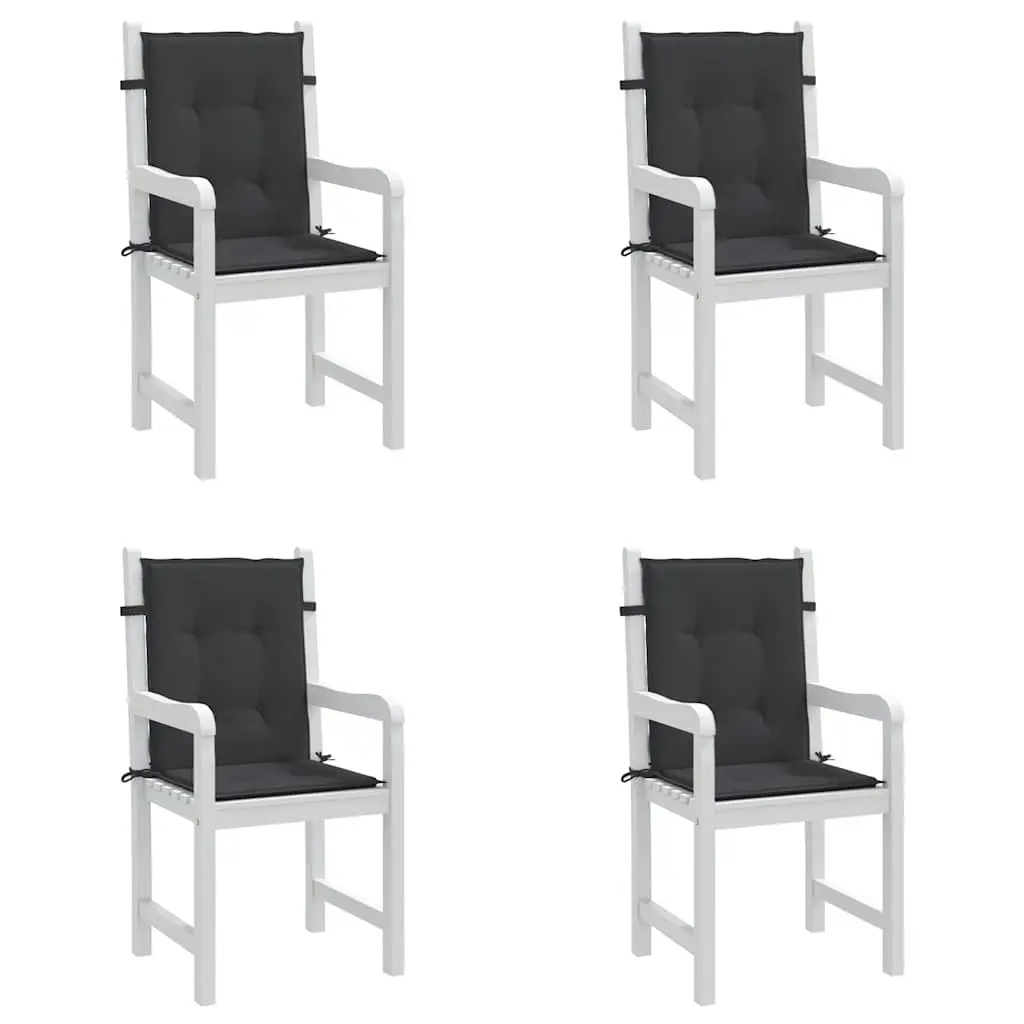 Black Lowback Chair Cushions 4 pcs 100x50x3 cm