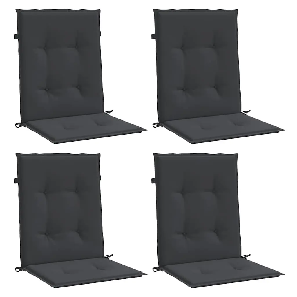 Black Lowback Chair Cushions 4 pcs 100x50x3 cm