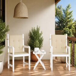 Outdoor Lowback Chair Cushions 2 Pack Beige 100x50x3cm