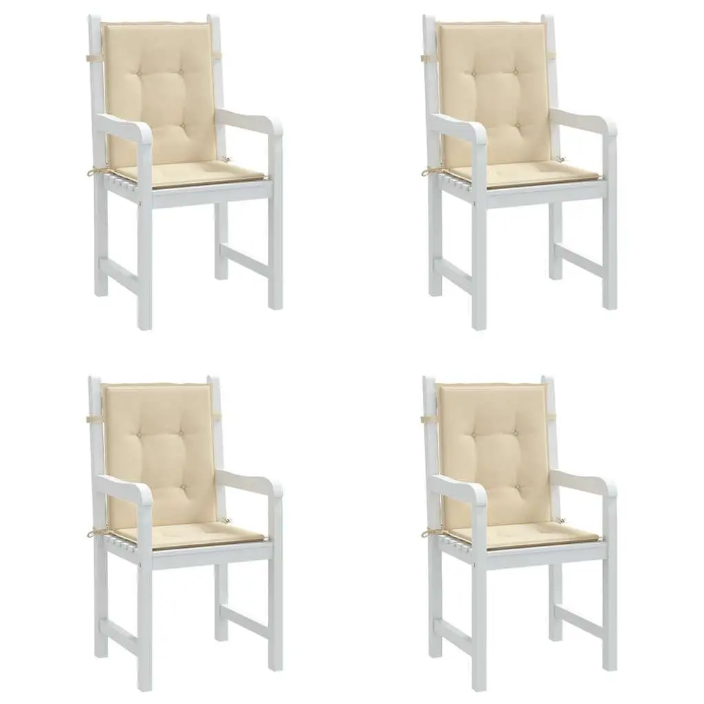 Lowback Chair Cushions Oxford Fabric 100 x 50 x 3 cm Beige 4 Pack